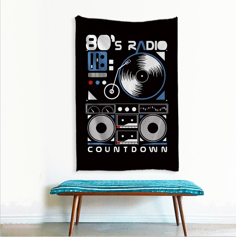 Punk Music Skull Tapestry Art Wall Hanging Blanket Home Decoration