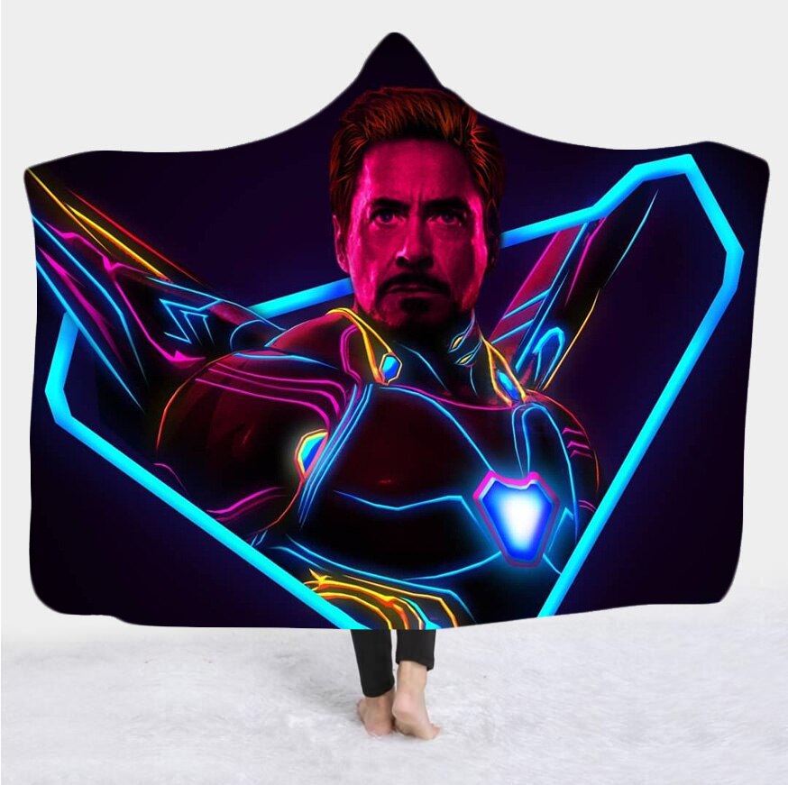 movie Avenger 3D Print Plush Throw hooded Blanket Sherpa Fleece Bedspread Blanket