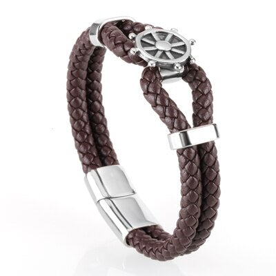 Mcllroy Genuine Leather Bracelet Men Homme Multi-layer Gold/steel/Black