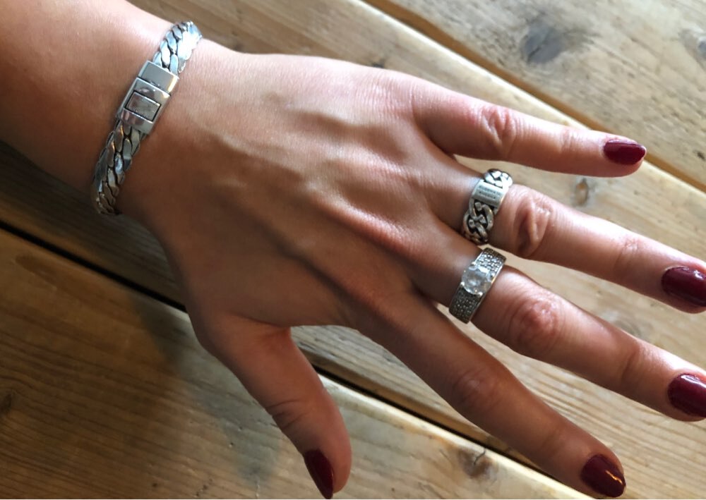 Fashion Biker Womens Ancient Silver color Bracelet Chain