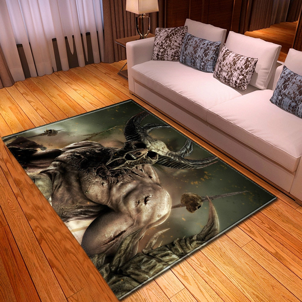 Colorful Skulls Halloween Area Rug Skull Pattern 3D Printed Carpets for living Room Bedroom
