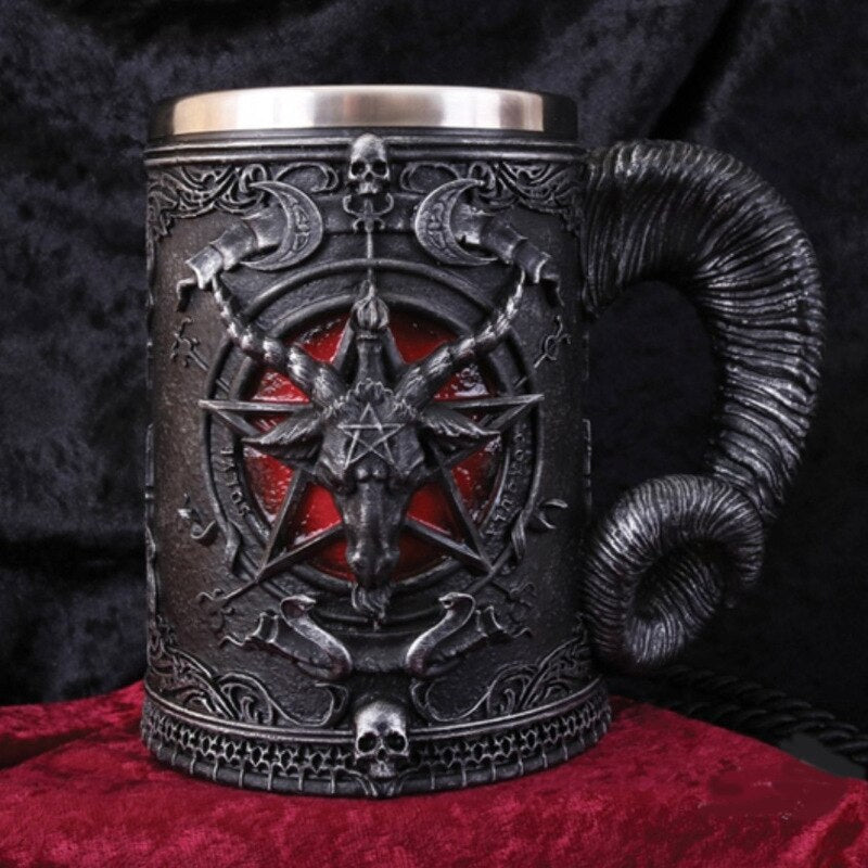 Baphomet coffee mugs stainless steel cups and mugs beer tankard creative drinkware