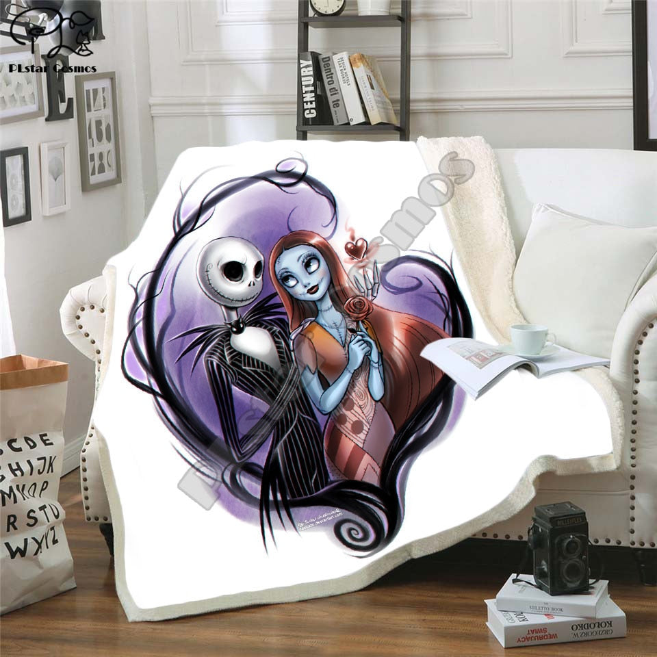 The Nightmare Before Christmas Jack Skull Sherpa Blanket Plush