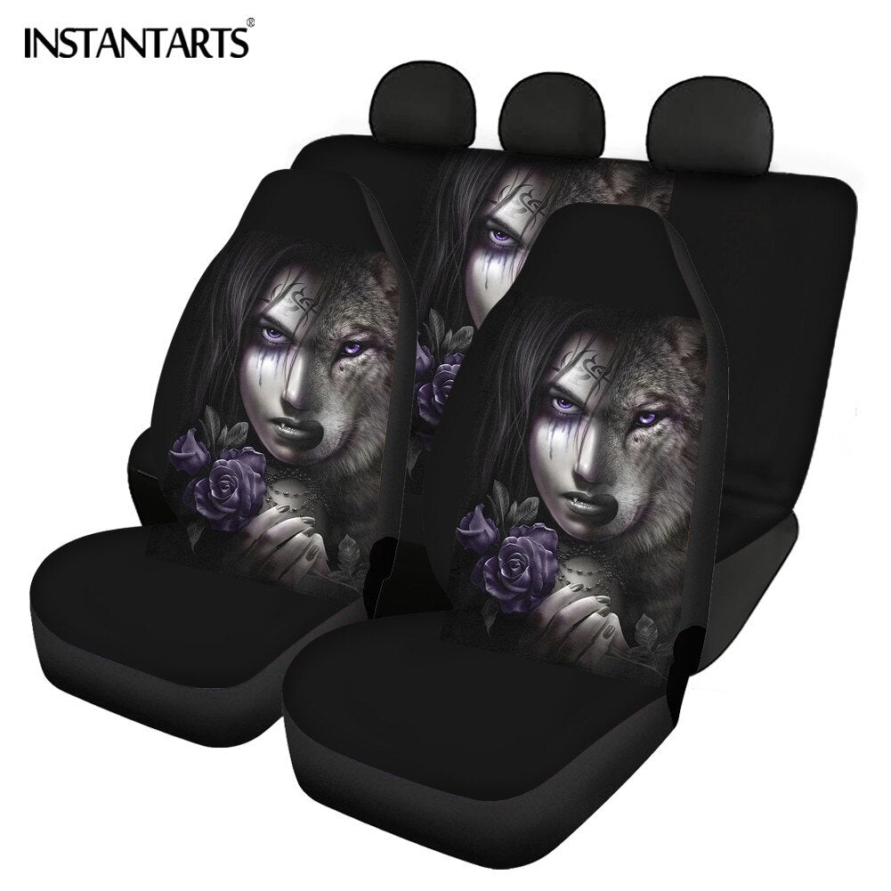 Day of the Dead Sugar Skull Design Easy to Install Car Seat Cover Comfortable Vehicle Seat Covers Front/Back Seat