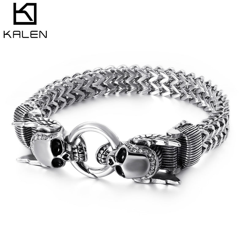New Stainless Steel 23cm Chunky Mesh Chain Bracelet
