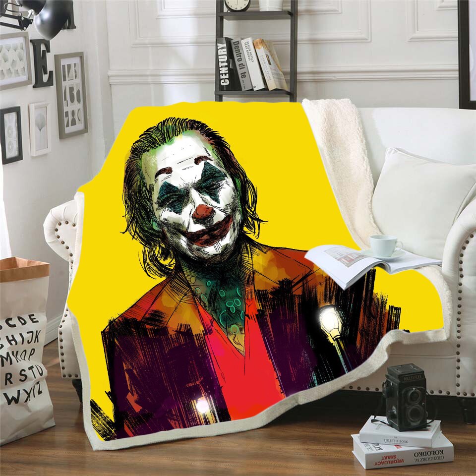 Night Before Christmas Joker Poker Printed Velvet Plush Blanket Duvet