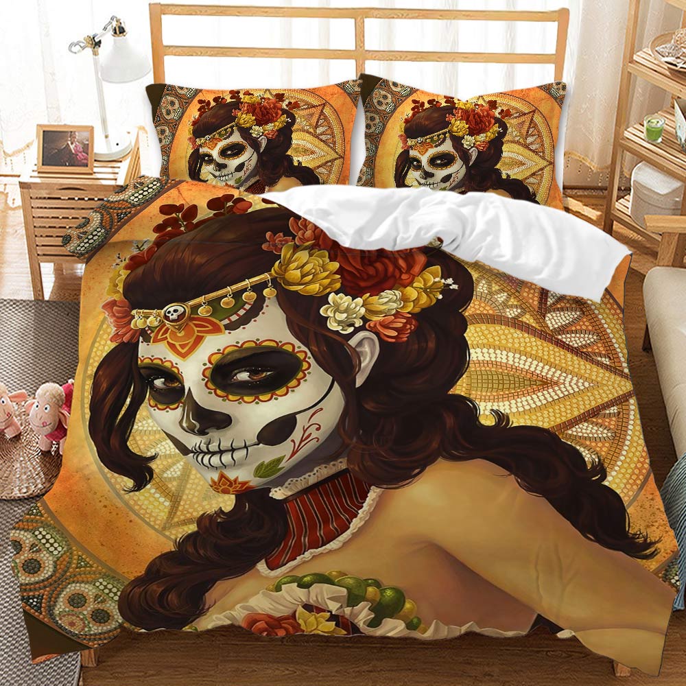 3D juego de cama sugar skull luxury duvet cover designer bedding