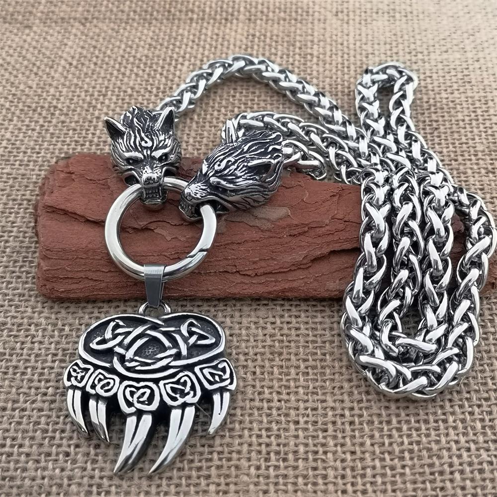Nordic Viking Raven Stainless steel pendant necklace