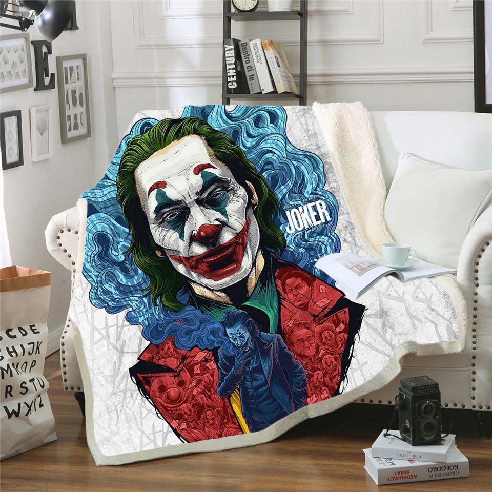 Night Before Christmas Joker Poker Printed Velvet Plush Blanket Duvet