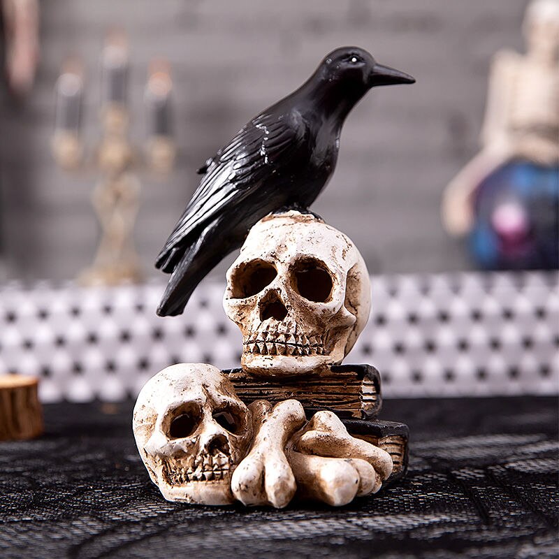 Halloween decorations crow skull pumpkin lamp bar haunted house secret room dress up horror props resin ornaments