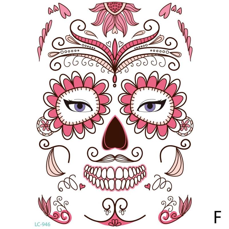 1 PC Halloween Temporary Face Art Tattoo Beauty Skull Tatoo Sugar