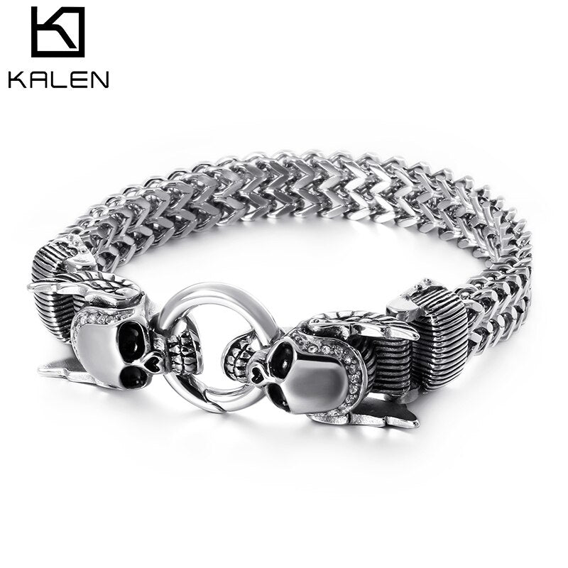 New Stainless Steel 23cm Chunky Mesh Chain Bracelet