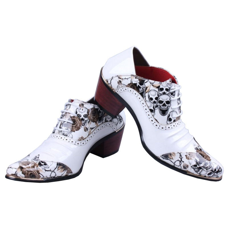 Men Skull Punk Western Cowboy Boots Mens Fashion