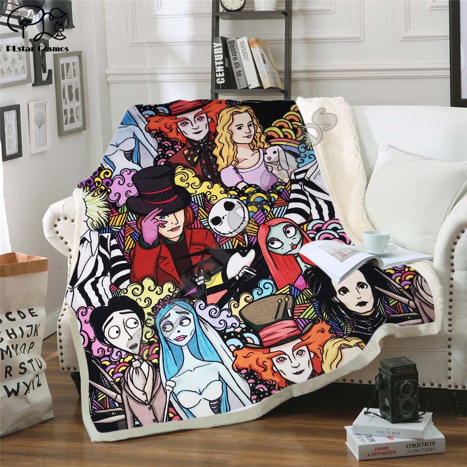 Night Before Christmas Joker Poker Printed Velvet Plush Blanket Duvet