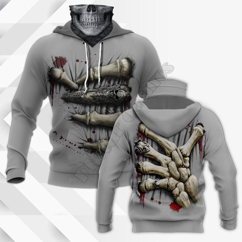 Sugar Skull 3D Printed Hoodies Sweatshirt Casual Pullover Hoodie Mask Warm