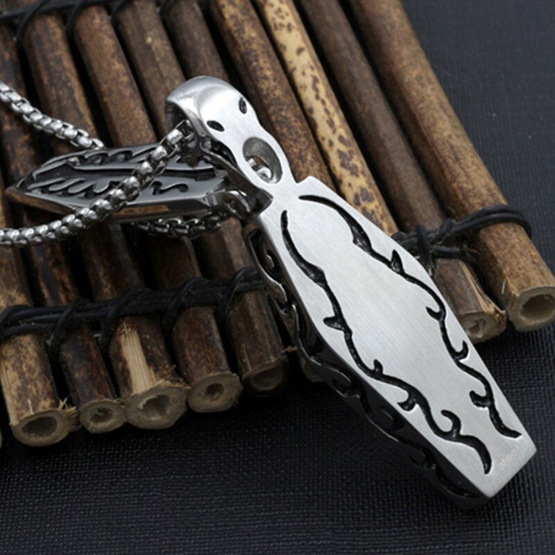 Classic Retro Stainless Steel Cross Skull Pendant Necklace