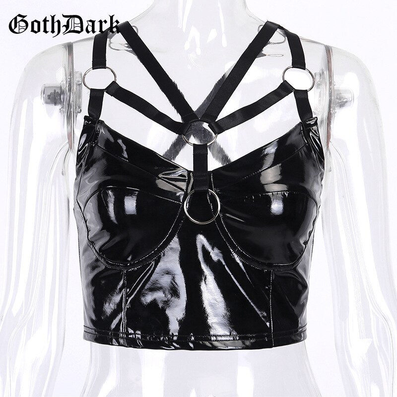 Goth Dark Bodycon Gothic Vintage Cropped Tops Women