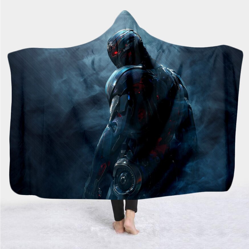 movie Avenger 3D Print Plush Throw hooded Blanket Sherpa Fleece Bedspread Blanket