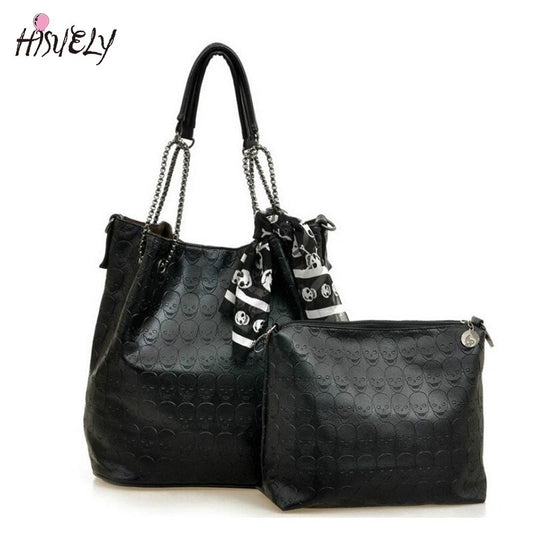 2020 Vintage Skull Shoulder Bags Women Bucket Pu