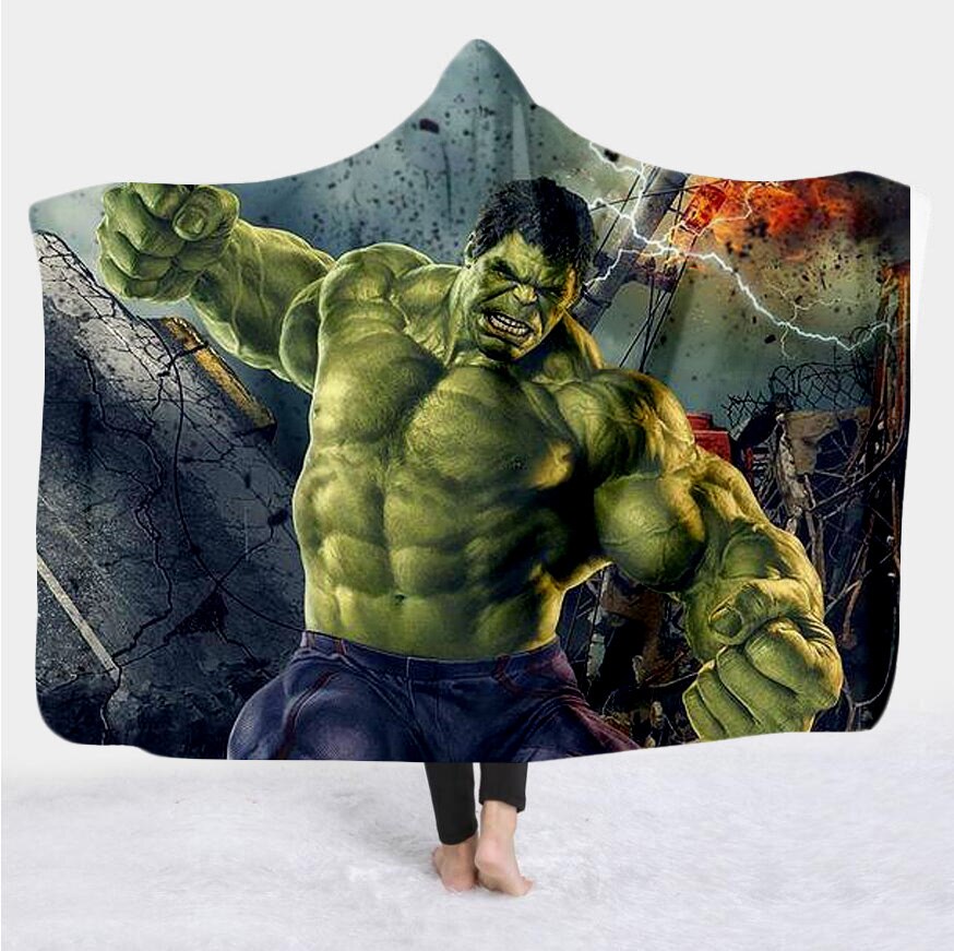 movie Avenger 3D Print Plush Throw hooded Blanket Sherpa Fleece Bedspread Blanket