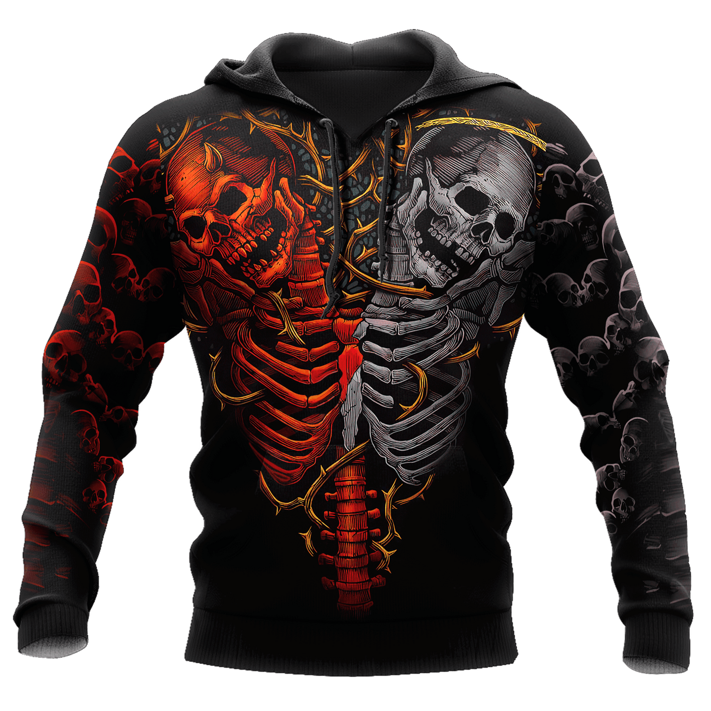 Funny Twin Skull Tattoo 3D All Over Printed Mens hoodies and Sweatshirt Autumn Unisex zipper Hoodie Casual Sportswear