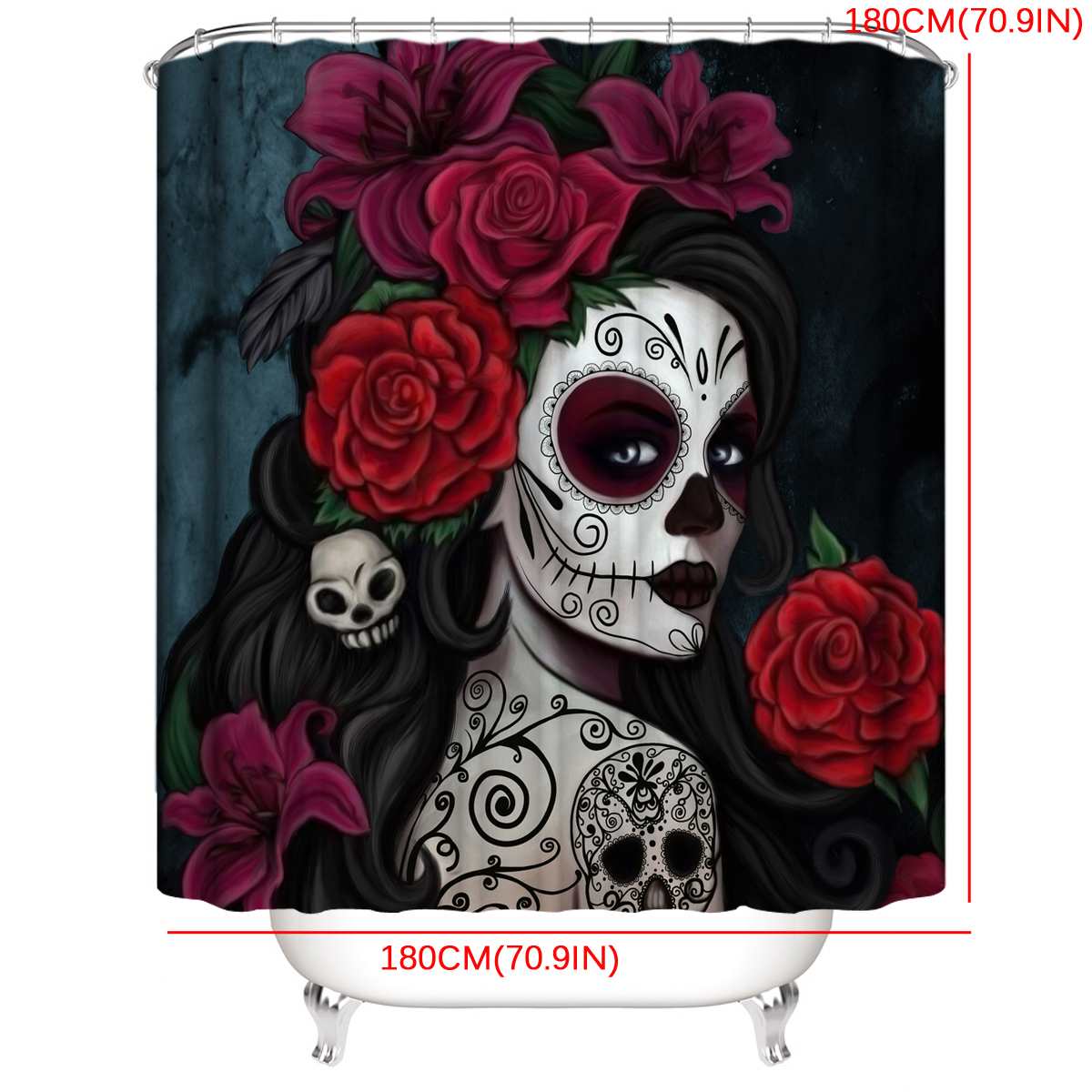 Shower Curtain Creatives Pattern Bathroom Set Bath Mat Set Pedestal Rug Lid Toilet Cover