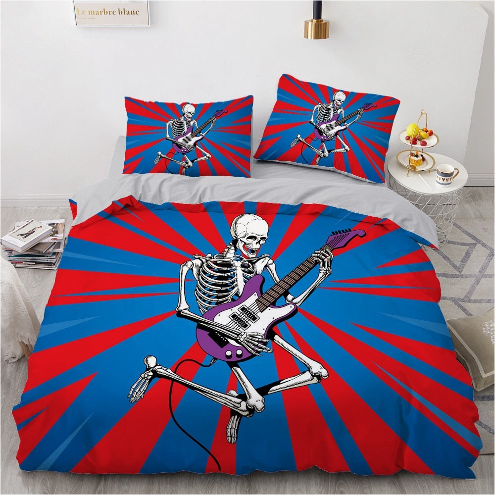 Simple Bedding Sets 3D Rock Skull Duvet Quilt Cover