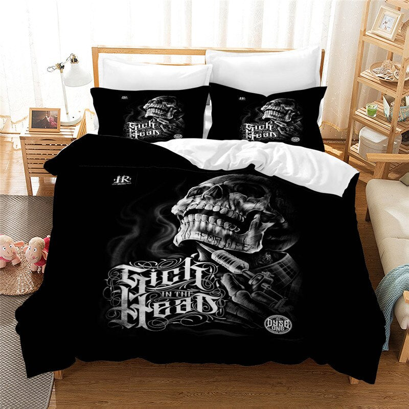 High quality Bedclothes sugar skull bedding sets queen