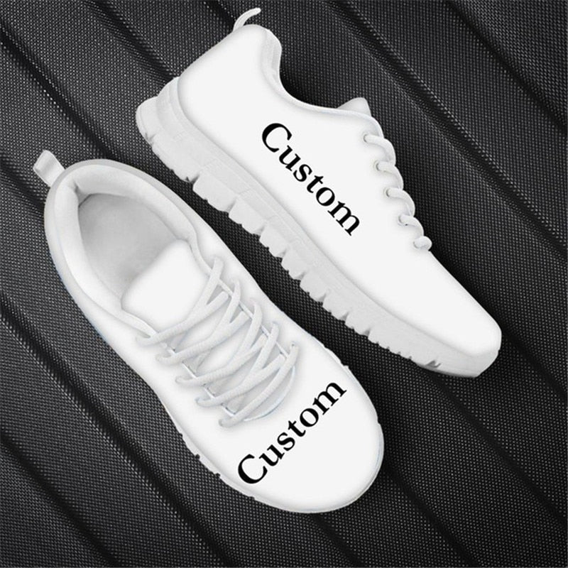 Punk Style Women Flats Skull Head 3D Print Breathable Air Mesh Sneaker S