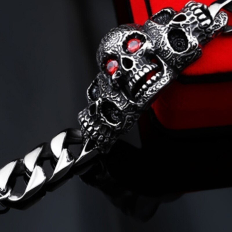 Vintage Gothic Personality Punk Fashion Trend Men Punk Skull Bracelet & Bangle Jewelry