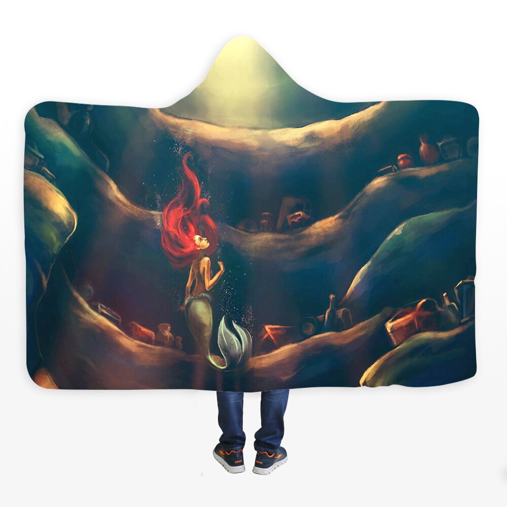 3D Halloween Skull Print Hooded Blanket Comfortable Soft Blanket