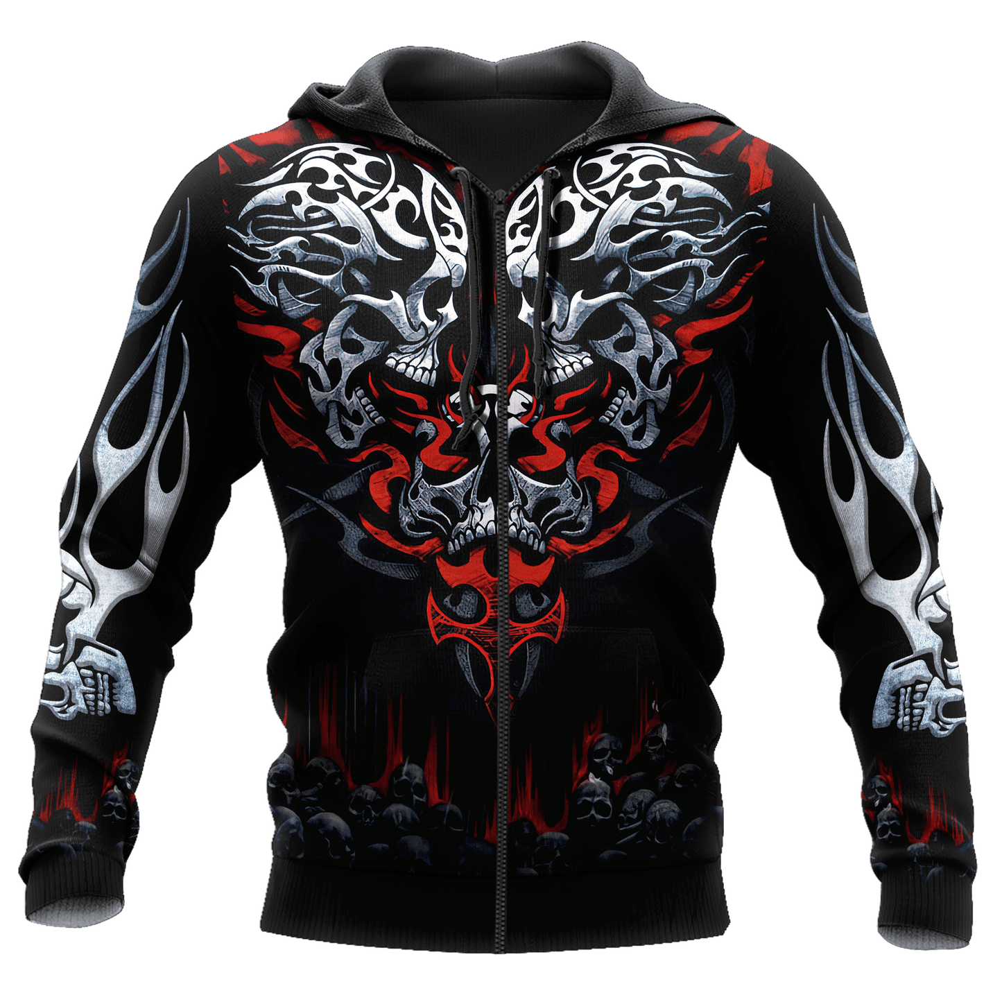 Heart Skull Funny Tattoo 3D All Over Printed Mens hoodies and Sweatshirt Autumn Unisex zipper Hoodie Casual Sportswear