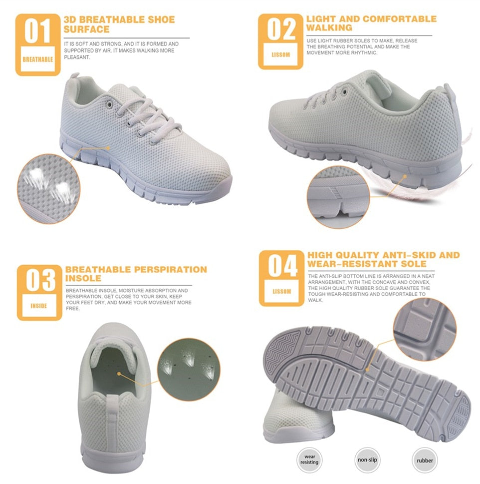 Shoes For Women Pink Punk Skull Print Summer Mesh Flats Loafers Comfortable