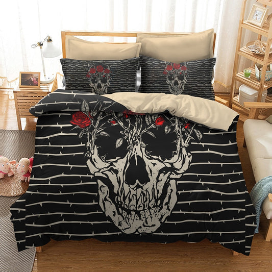 3d Sugar Skull Duvet Cover with Pillowcases Skull Luxury Bedding