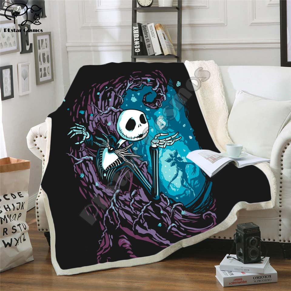 The Nightmare Before Christmas Jack Skull Sherpa Blanket Plush