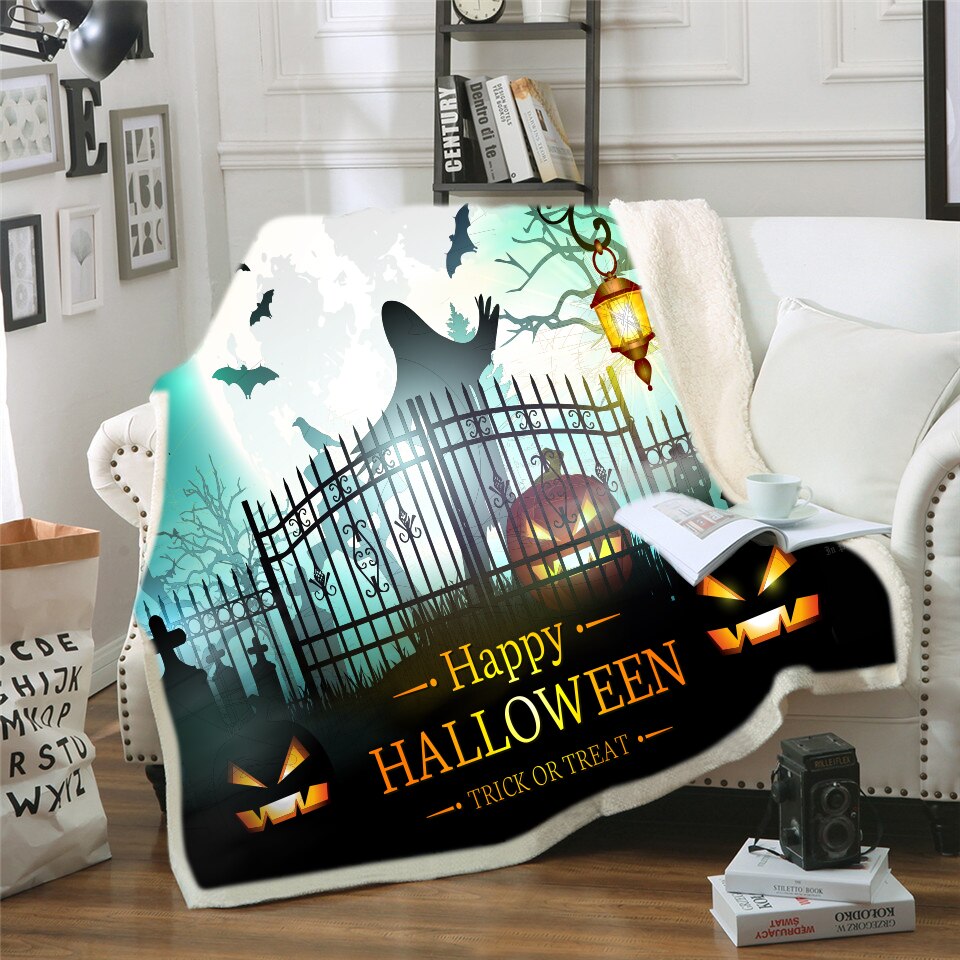 Girls Throw Blanket Grunge Halloween Lady with Sugar Skull Make Up Creepy