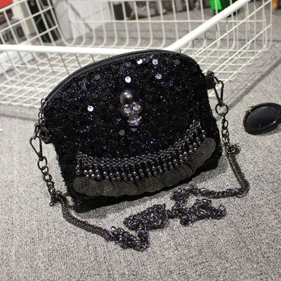 2019 New Designer Women Tassel Skull Chain Bag