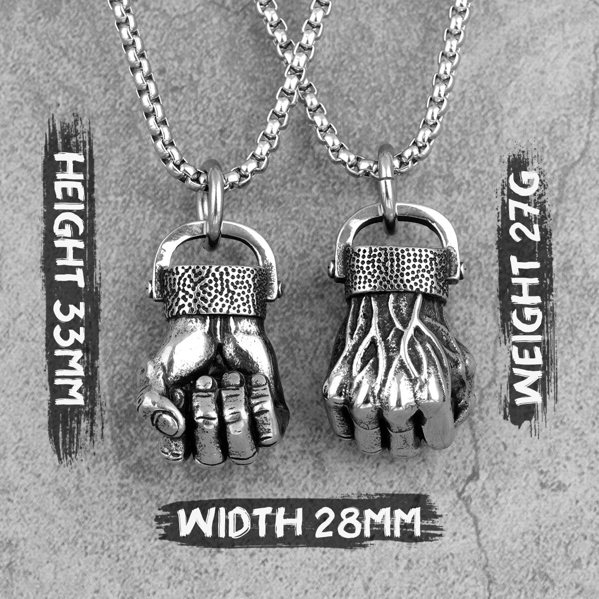 Anger Fist Fitness Long Men Necklaces Pendants Chain Punk