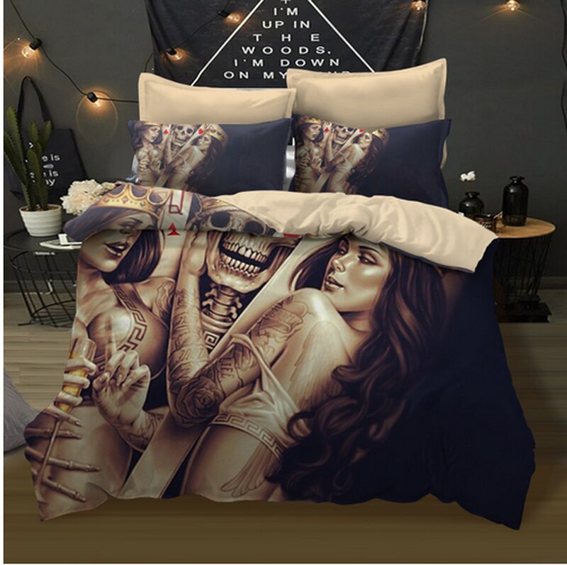3D sugar skull Bedding Set queen skull duvet cover