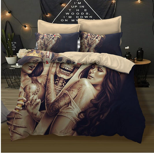 3D sugar skull Bedding Set queen skull duvet cover