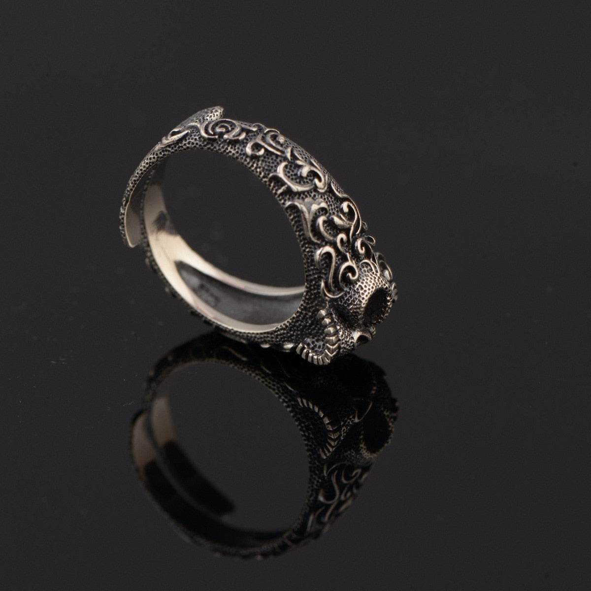 Gothic Punk Skull Rings For Men And Women 925 Sterling Silver Jewelry Resizable