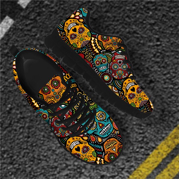 Fashonable Sugar Skull Printing Flats Women's Shoes Super Light