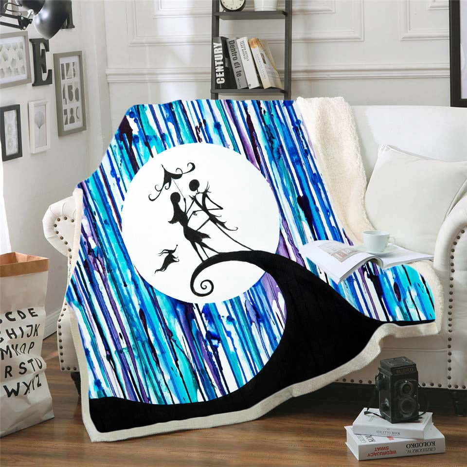 The Nightmare Before Christmas Jack Skull Sherpa Blanket Plush