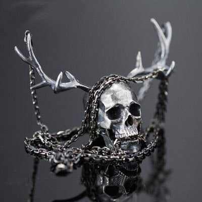 Skull Pendant Necklace Men's Fashion Biker Rock Punk Jewelry Stainless steel