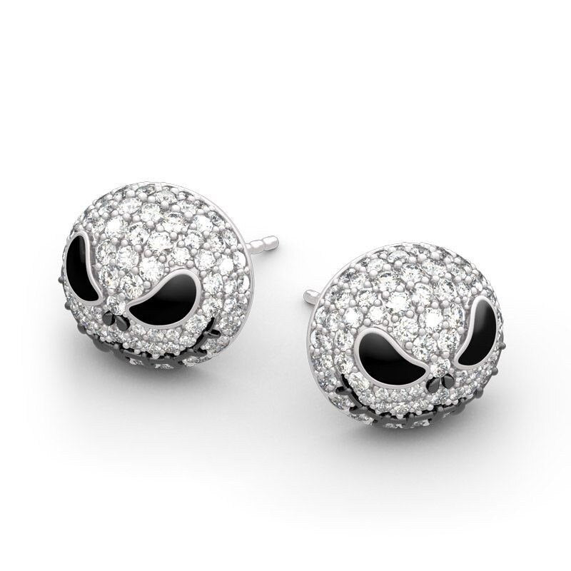 10pair Nightmare Before Christmas Jack skull Circle Crystal Earrings
