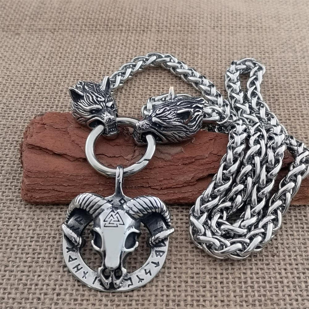 Nordic Viking Raven Stainless steel pendant necklace
