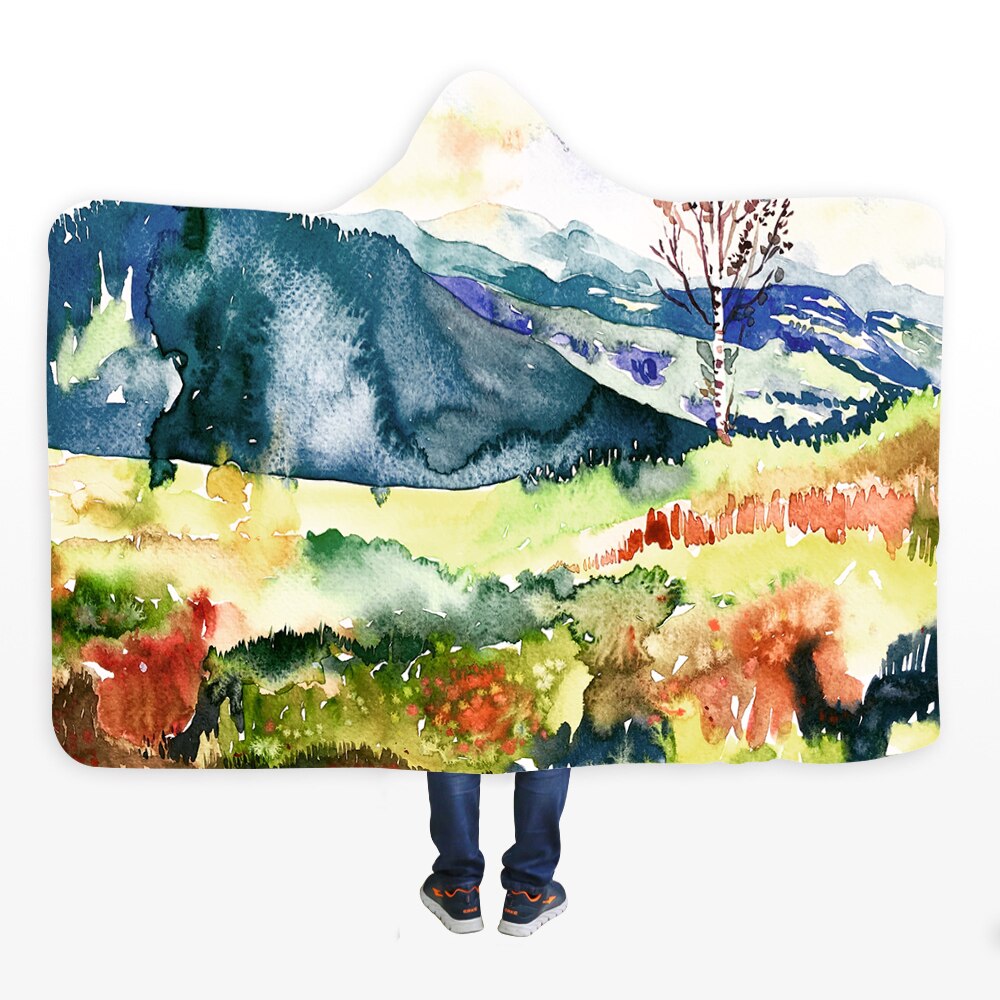 3D Halloween Skull Print Hooded Blanket Comfortable Soft Blanket