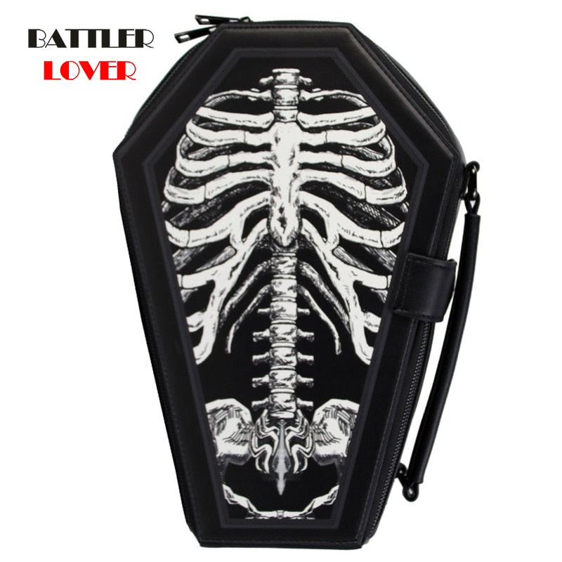 Skull Cross Shoulder Bags Gothic Women Punk Cosplay Handbags Messenger Crossbody Bag