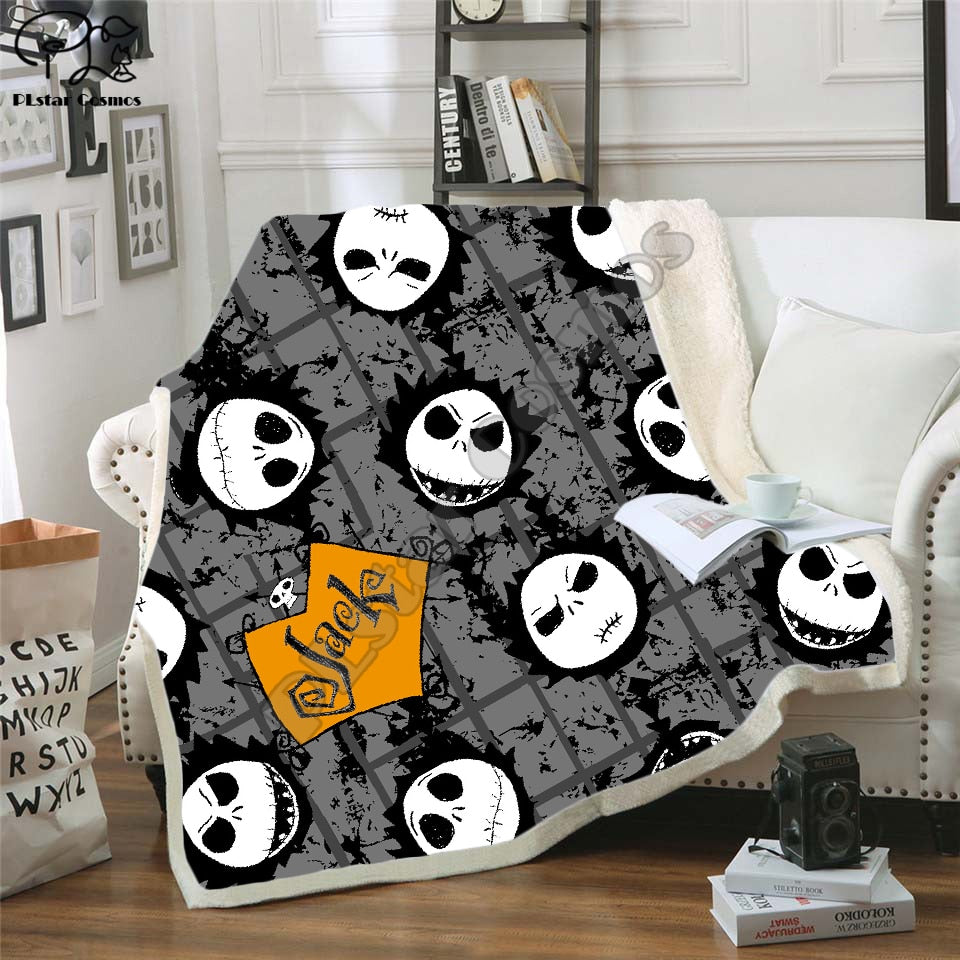 The Nightmare Before Christmas Jack Skull Sherpa Blanket Plush