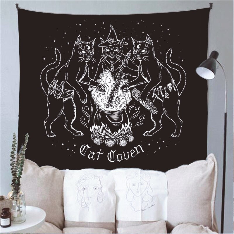 Skull King Meditating In Flowers Moon Tapestry Mandala Carpet